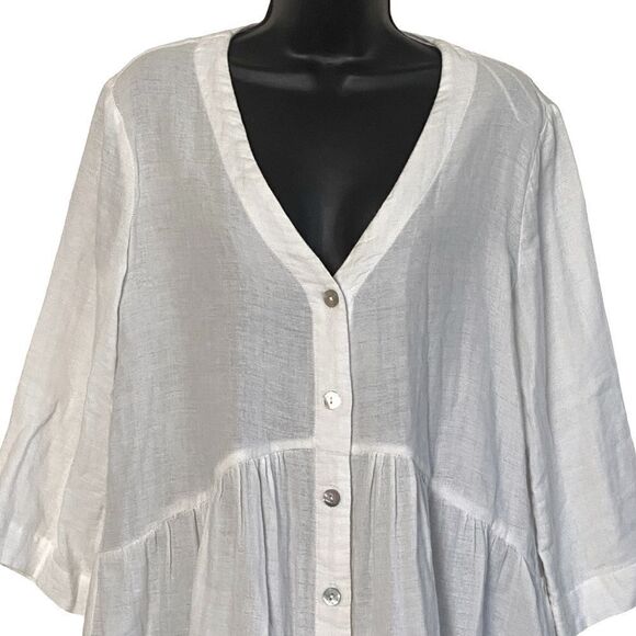 ATOIR Revolve Linen Blend Island Hopper Relaxed Fit Button Up Mini Dress Sz XS - Picture 4 of 13
